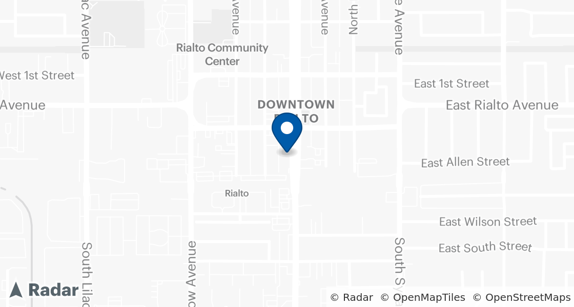 Map of Dairy Queen Location:: 222 S Riverside Ave, Rialto, CA, 92376-6453